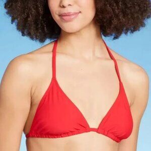 Wild Fable Red Triangle Bikini Top Size M